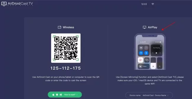 AirPlay on AirDroid Cast TV