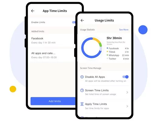 gestion du temps d'utilisation des applications et des écrans