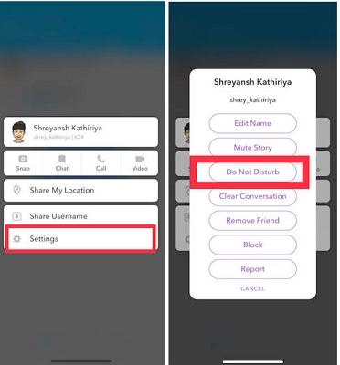 do not disturb on Snapchat