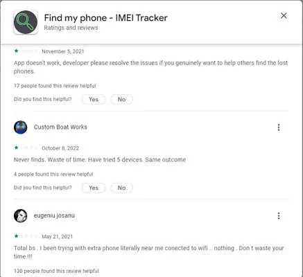 reseña para Find my phone - IMEI Tracker