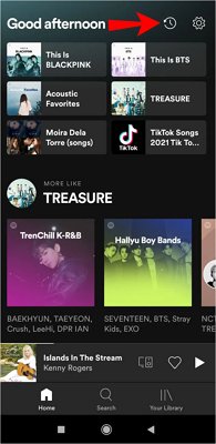 ver historial de reproducciones de Spotify en Android